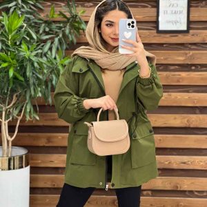 بارانی کمر گت سر جیب دکمه کد 3675
