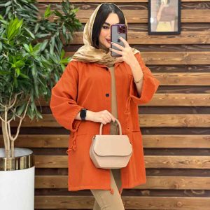 مانتو دوجیب آستین بنددار کد 3558