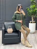 استایل با مانتو زیتونی
