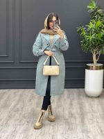 بارانی بلند آبی