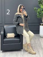 پالتو چهارخونه سفید مشکی