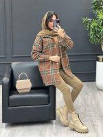 استایل با چهارخونه قهوه ای