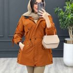 بارانی بغل سه دکمه کلاه دار کد 3606