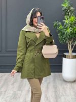 بارانی چهاردکمه آستین سگک کد 3604 - تصویر 3
