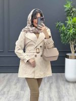 بارانی چهاردکمه آستین سگک کد 3604 - تصویر 9
