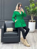 بارانی چهاردکمه آستین سگک کد 3604 - تصویر 6