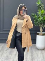 بارانی چهاردکمه آستین سگک کد 3604 - تصویر 7