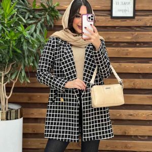 پالتو چهارخونه یقه انگلیسی کد 3546