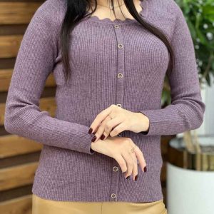 بافت یقه عروسکی جلو دکمه کد 3586