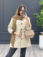 مانتو پاییزه چهار جیب پیله دار کد 3629 - تصویر 3