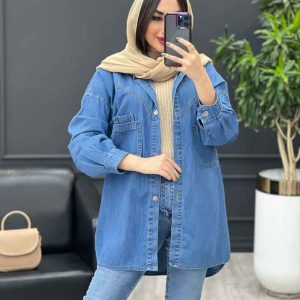 مانتو جین برش دار کد 3686