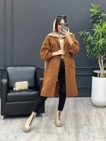 بارانی کلاه دار آستین چین کد 3694