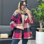 پالتو چهارخونه پشت کش دار کد 3717