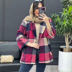 پالتو چهارخونه پشت کش دار کد 3717
