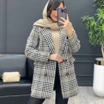 پالتو چهارخونه کوتاه چهار دکمه کد 3773