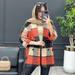 پالتو چهارخونه یقه آرشال کد 3789