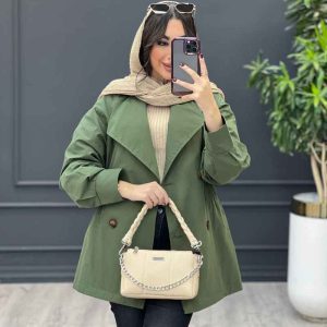 بارانی چهار دکمه کمر کش کد 3790