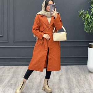 مانتو بلند طرح حصیری کد 3784