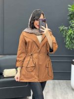 بارانی دو جیب پیله کمر گت دار کد 3811