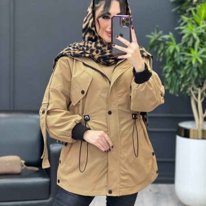 بارانی کلاه دار بغل سه دکمه کد 3828