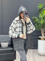 کاپشن یقه تدی