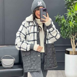 کاپشن یقه تدی