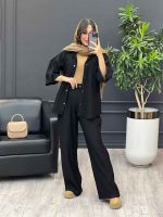 ست مانتو و شلوار بیسکوییتی کد 3902 - تصویر 11