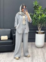 ست مانتو و شلوار بیسکوییتی کد 3902 - تصویر 2