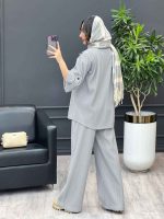 ست مانتو و شلوار بیسکوییتی کد 3902 - تصویر 17
