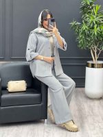 ست مانتو و شلوار بیسکوییتی کد 3902 - تصویر 15