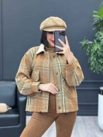 شکت چهارخونه یقه خز کد 3889 - تصویر 2