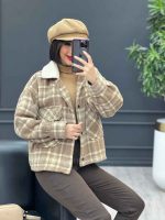 شکت چهارخونه یقه خز کد 3889 - تصویر 6