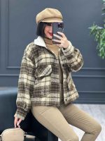 شکت چهارخونه یقه خز کد 3889 - تصویر 22