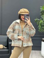 شکت چهارخونه یقه خز کد 3889 - تصویر 15