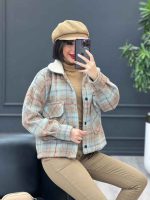 شکت چهارخونه یقه خز کد 3889 - تصویر 4