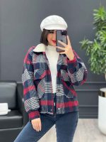 شکت چهارخونه یقه خز کد 3889 - تصویر 18