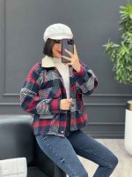 شکت چهارخونه یقه خز کد 3889 - تصویر 26