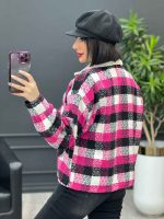شکت چهارخونه یقه خز کد 3889 - تصویر 19
