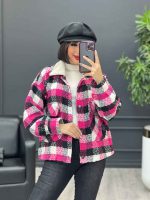 شکت چهارخونه یقه خز کد 3889