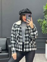 شکت چهارخونه یقه خز کد 3889 - تصویر 11
