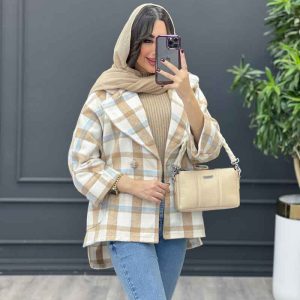پالتو چهارخونه تک دکمه کد 3736