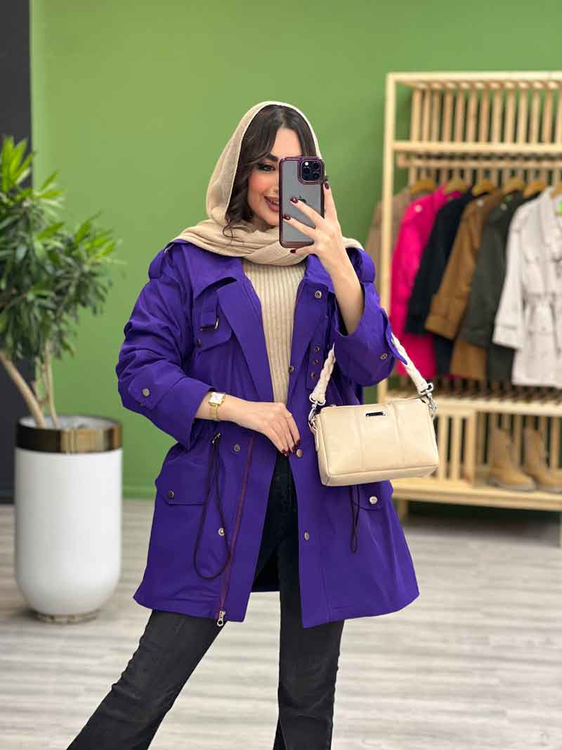 بارانی یقه سگک دار کد 3691 بارانی یقه سگک دار کد 3691