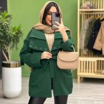 بارانی آستین و یقه پرچ دار کد 3764