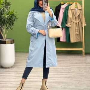 بارانی بلند آستین سگک کد 3776