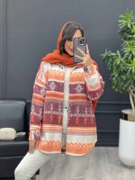شکت طرحدار دکمه چوبی کد 4059 - تصویر 3