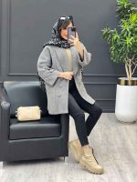 پالتو یقه آرشال آستین پاگن کد 4091 - تصویر 4