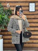 کت طرح دار یقه چرم کد 4020 - تصویر 16