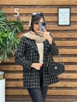 کت طرح دار یقه چرم کد 4020 - تصویر 21