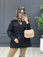 بارانی چهار دکمه کمردار کد 4063