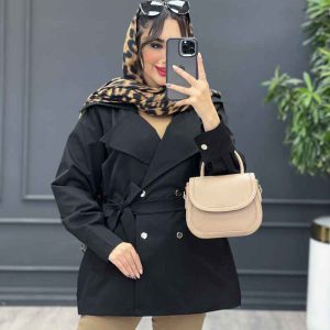 بارانی چهار دکمه کمردار کد 4063